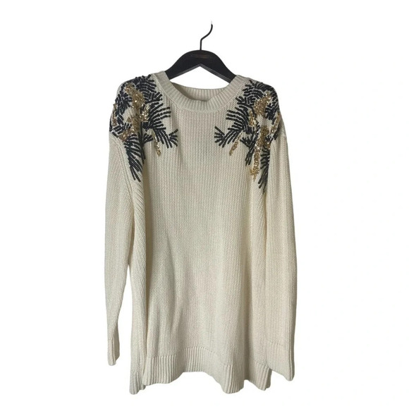 Lane bryant sequin shoulder cream knit dolman sleeve sweater sz 22/24 - Picture 5 of 16